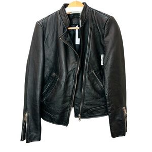 NWOT Bolongaro Leather Jacket BLK SZ:lrg